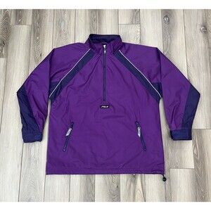 FILA Vintage 1/2 Zip Windbreaker Pullover Purple Mens Size Medium Zip Pockets